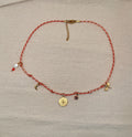 Collier cordon tressé Rouge et blanc