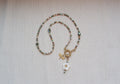 Collier perles Kaki et Beige